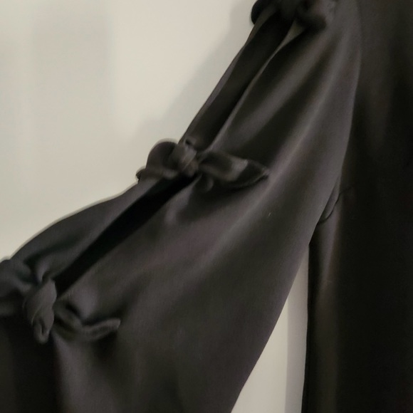 Worn Once, Women's|Black Dress|Bow Tie Cut Outs On Arms | Polyester | Size 6 - Picture 5 of 5
